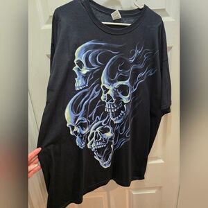 Fruit of the Loom Black Skull Graphic Tee 2xl